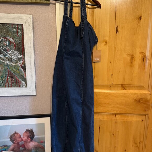 NWT The Reformation Evita Denim Halter Dress SIMCOE  Size 2 - Picture 4 of 6